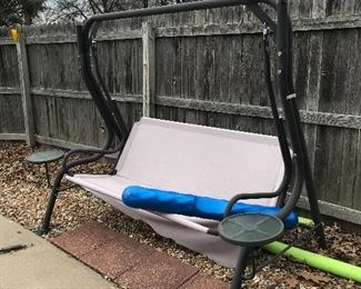 Swing/glider with attached side tables