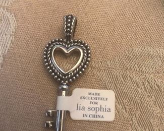 new lia sophia key pendant -costume jewelry$12