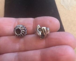 pandora sterling bead charms -whale -$20 swirl $18