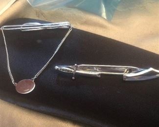 retro swank  mens tie bars-  both are sterling  signed and like new $20 each 