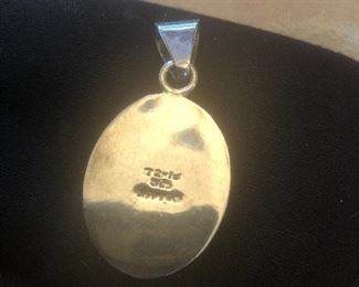 back of malachite pendant 