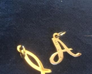 james avery 14k gold small charms script letter a $90. Ithcus $60 