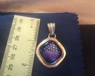 sterling glass pendant   $24