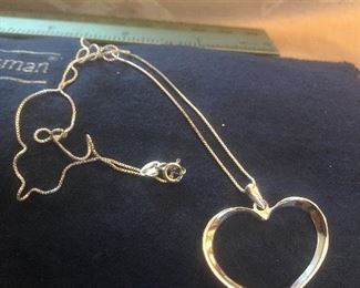 like new sterling heart pendant and chain-marked 925 thailand  $29