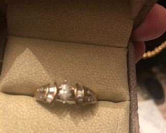 2 pc 14k marquis center stone diamond  wedding set  $499