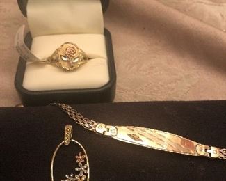 tri color gold items priced by weight  just call for pricing 