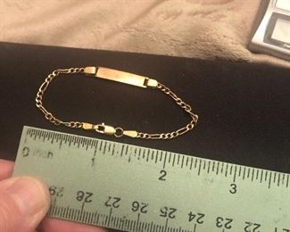 10 k yellow gold vintage childs i.d. bracelet $52