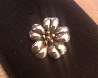 hard to find retired james avery april flower pendant /pin  just polished mint  like new $175