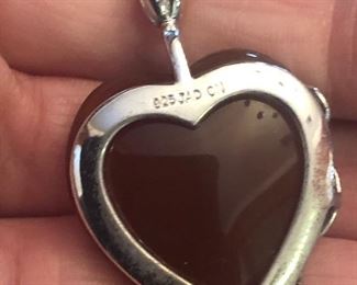 back of heart pendant    