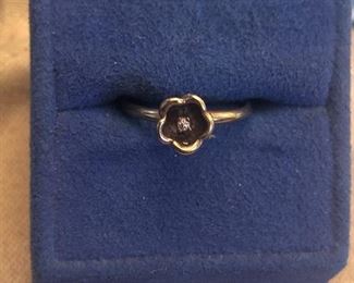 10k yellow gold tiny diamond ring 6-6.25 approx. $59