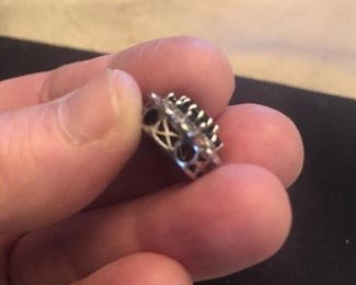 sapphire white gold  slider charm 