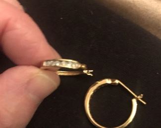 diamond earrings in yellow gold 