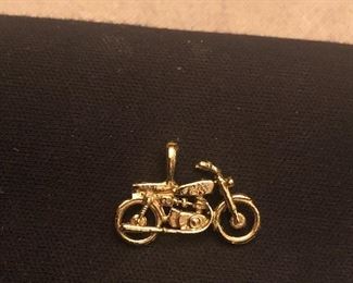 14k gold motorcycle charm$55