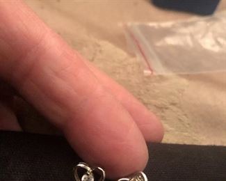 925 small heart w/cz earrings $10