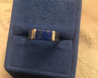 925  blue stone ring $15