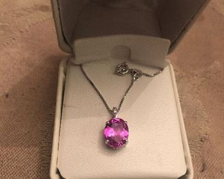 925 very pink stone necklace $18