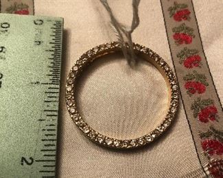 925 sterling w/ gold plate over cz pendant -very large and blingy  $28