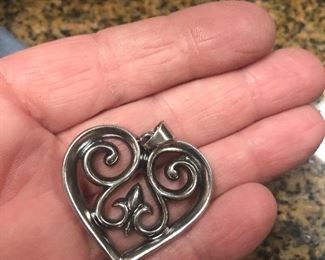 james avery large sterling  large scroll heart pendant $95