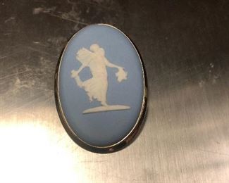 vintage wedgewood blue jasper brooch $18
