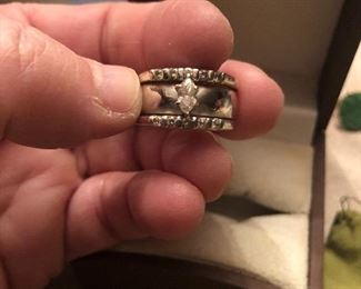 its a big heavy 14k white gold marquis diamond wedding set  all 1 ring - larger size 8.5-9 ish  