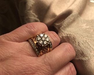 statement heavy gold wedding or  fun set  lots of diamonds  $999