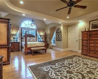 Hickory White Bedroom and custom drapes