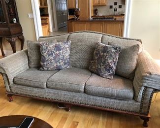 Chenille Suford Sofa with decorative tacks