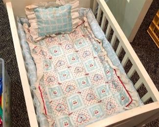 American Girl Bitty Baby Crib with bedding