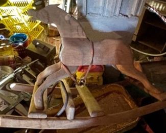 VINTAGE WOODEN ROCKY HORSE