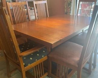 ADDITIONAL PHOTOS OF MISSION OAK TABLE AND CHAIRS