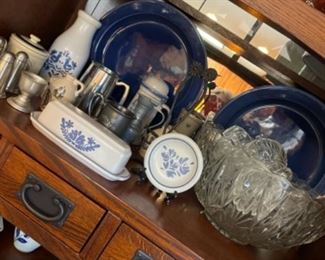 PUNCH BOWL WITH CUPS AND LADLE