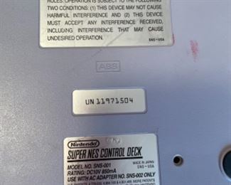 NINTENDO MODEL NUMBER. 1991 GAME CONSOLE SOLD AS SET