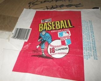Large roll of uncut Baseball Card wrappers.