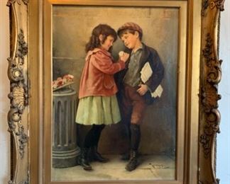 
“Jimmy and His Girl”, Oil on Canvas,
Karl Witkowski, 1860-1910
22x30