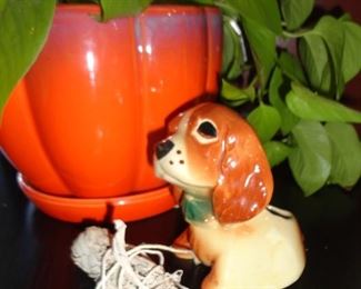 Vintage Dog planter/who couldn't use a little smudging to create some Zen !