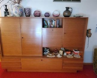 Teak Mid Century Danish Wall Storage Unit Cabinet Value $4,995.00 - Contents Not Included