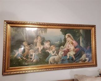 Angel Nursery Wooden Gilded Portrait by Giovanni