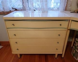 MCM Blue/White 3 Drawer Dresser