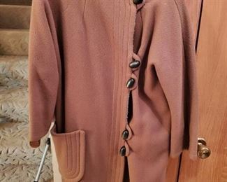 Brown Heavy Faux Fur Lined Womans Coat Size Large