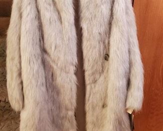 Beautiful White Faux Fur Coat with Tags -Knee Length - Made in Austria