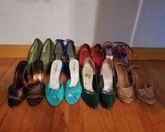 Lot of 8 Vintage Womans Heels Sizes 6/7