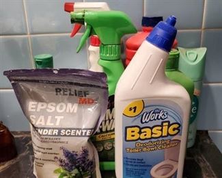 Lot of Bathroom Cleaning Supplies