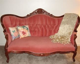 TURN OF THE CENTURY VICTORIAN PARLOR TRIO SETTEE and CHAIRS