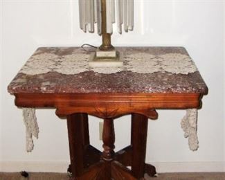 WHAT AN OLD TREASURE - GORGEOUS MARBLE TOP TABLE