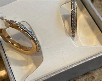 14k gold diamond earrings.