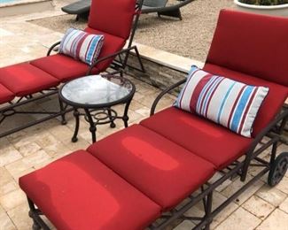 Frontgate Iron Recliners Table