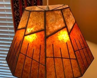 Mica shade floor lamp