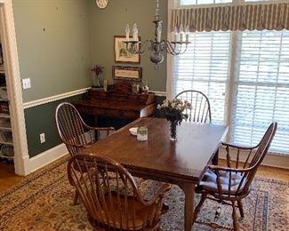 Kitchen table and Windsor chairs