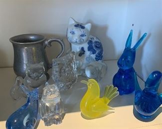 Paperweight animals including Murano and Baccarat 