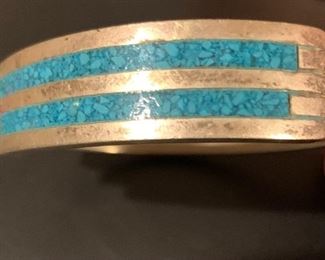 Sterling and turquoise bangle